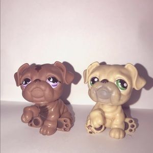 LPS Chocolate and Vanilla Bulldog #881 and #107